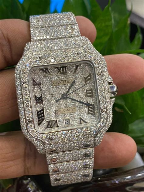 cartier diamond watches for men|cartier watch with diamond bezel.